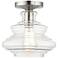 1 Light Brushed Nickel Semi-Flush with Chrome Finish Accents
