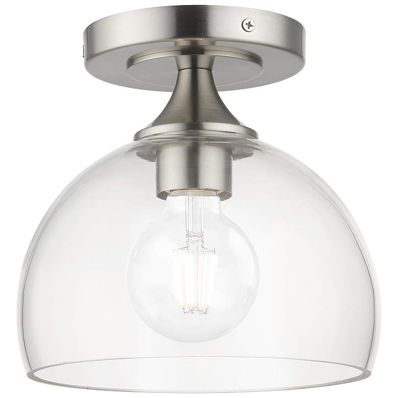 Image 1 1 Light Brushed Nickel Semi-Flush