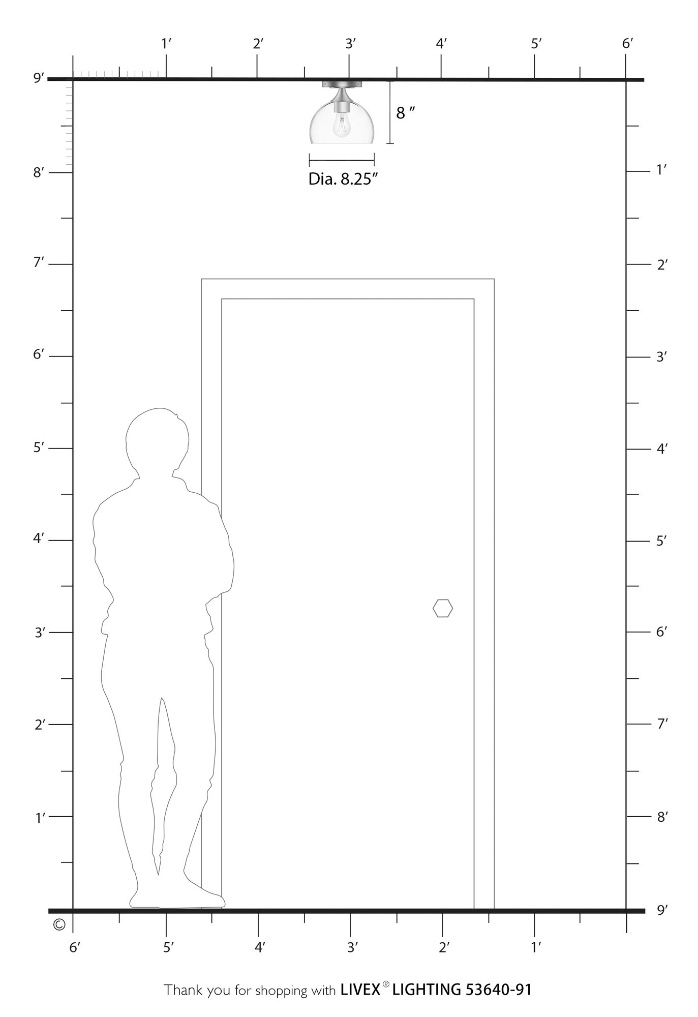 1 Light Brushed Nickel Semi-Flush