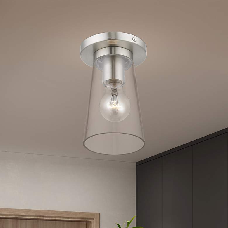 Image 1 1 Light Brushed Nickel Small Flush Mount