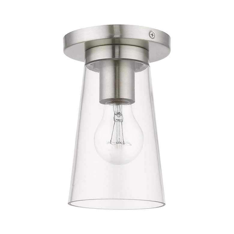 Image 3 1 Light Brushed Nickel Small Flush Mount more views