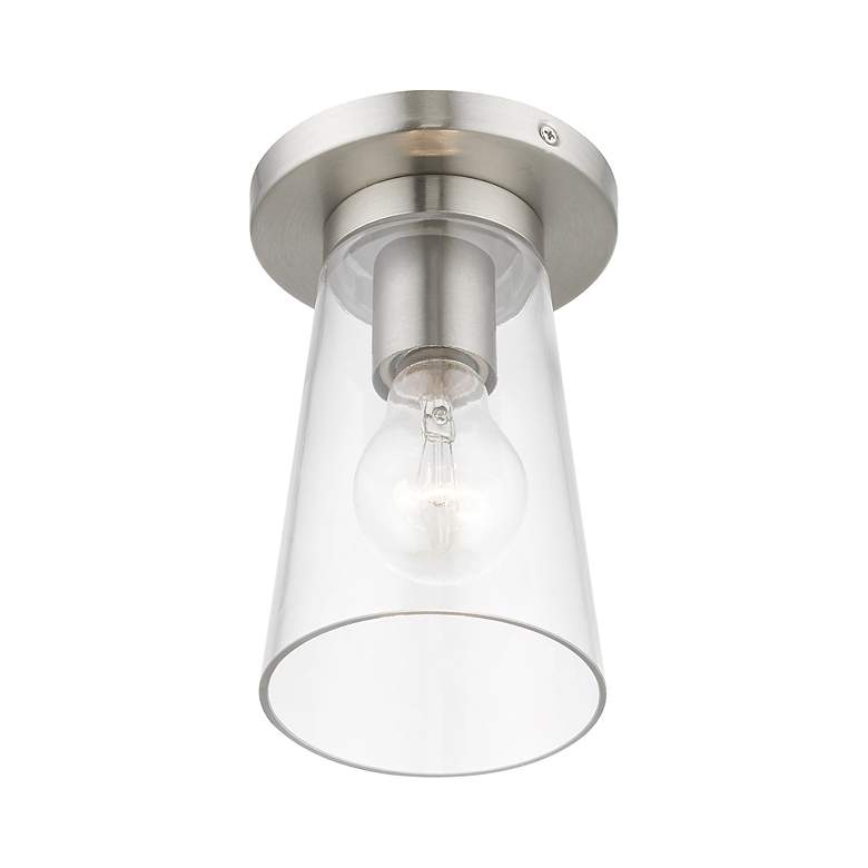 Image 5 1 Light Brushed Nickel Small Flush Mount more views