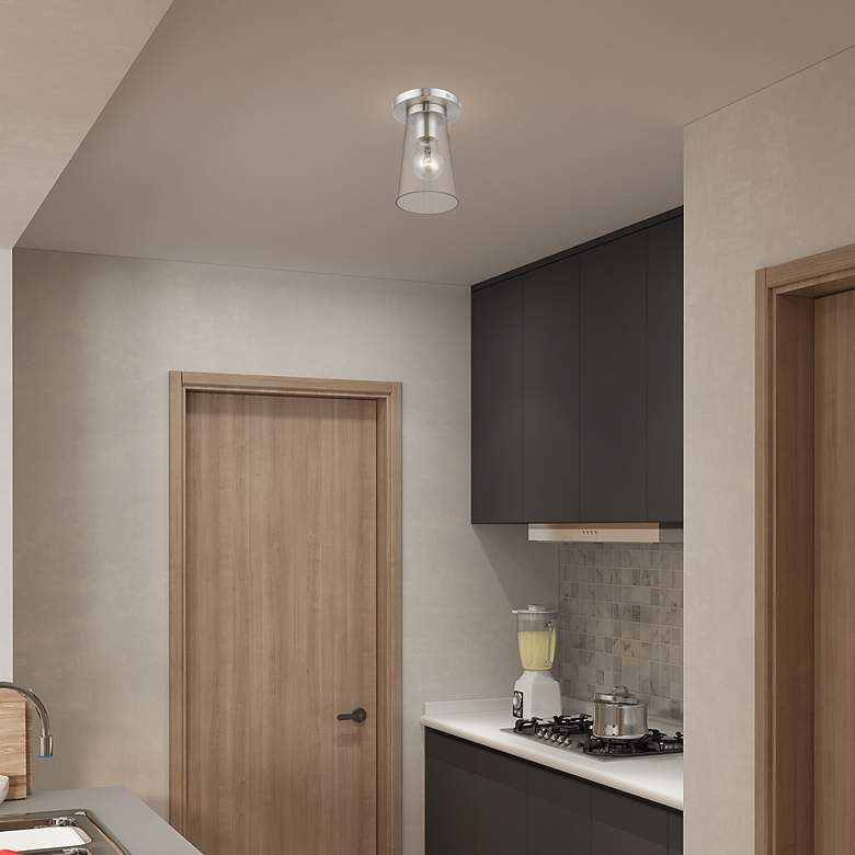 Image 6 1 Light Brushed Nickel Small Flush Mount more views