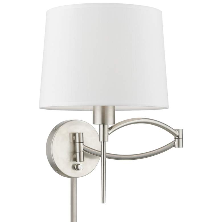 Image 1 1 Light Brushed Nickel Swing Arm Wall Lamp