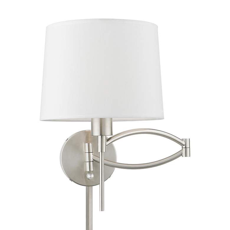 Image 4 1 Light Brushed Nickel Swing Arm Wall Lamp more views