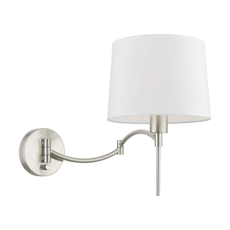Image 5 1 Light Brushed Nickel Swing Arm Wall Lamp more views