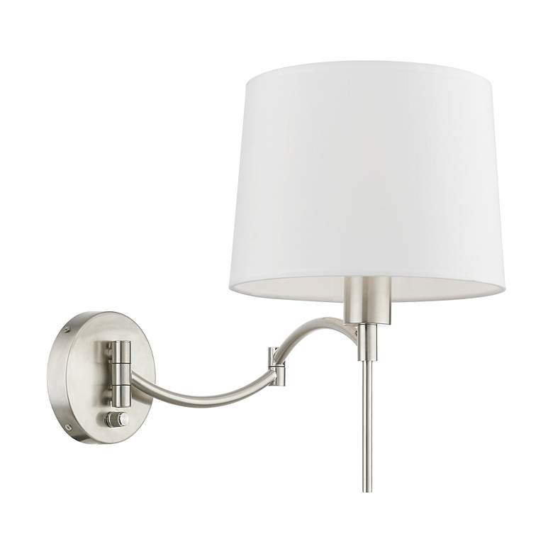 Image 6 1 Light Brushed Nickel Swing Arm Wall Lamp more views