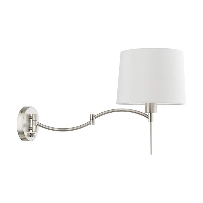 Image 7 1 Light Brushed Nickel Swing Arm Wall Lamp more views