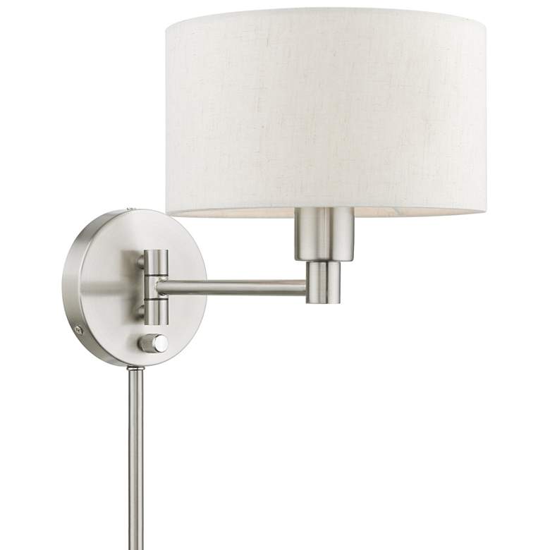Image 1 1 Light Brushed Nickel Swing Arm Wall Lamp