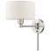 1 Light Brushed Nickel Swing Arm Wall Lamp