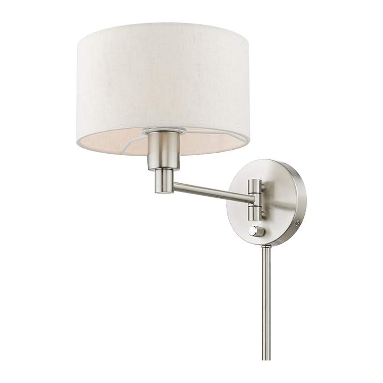 Image 4 1 Light Brushed Nickel Swing Arm Wall Lamp more views