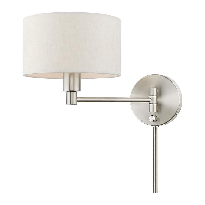 Image 5 1 Light Brushed Nickel Swing Arm Wall Lamp more views