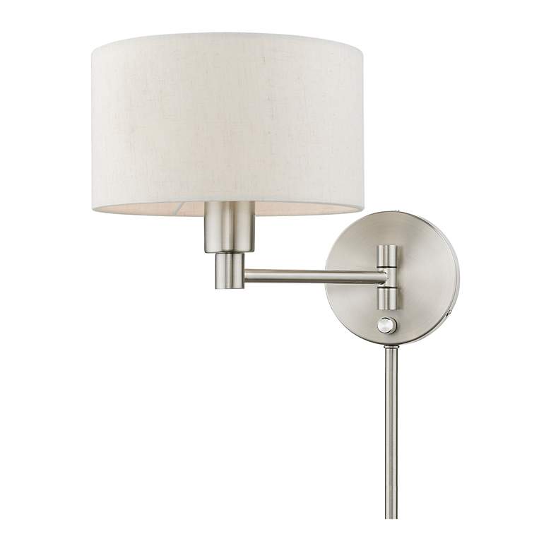 Image 6 1 Light Brushed Nickel Swing Arm Wall Lamp more views