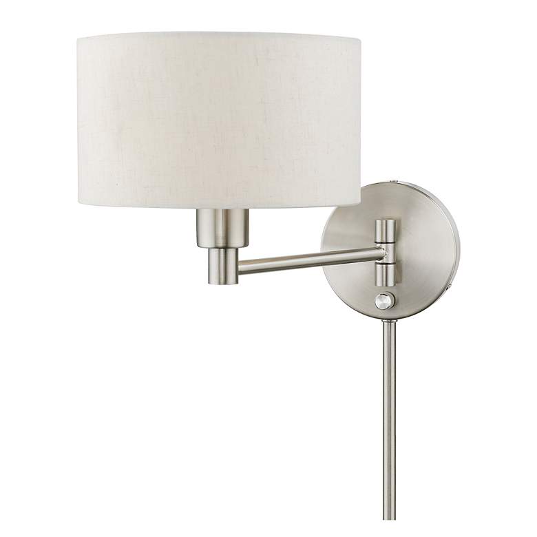 Image 7 1 Light Brushed Nickel Swing Arm Wall Lamp more views