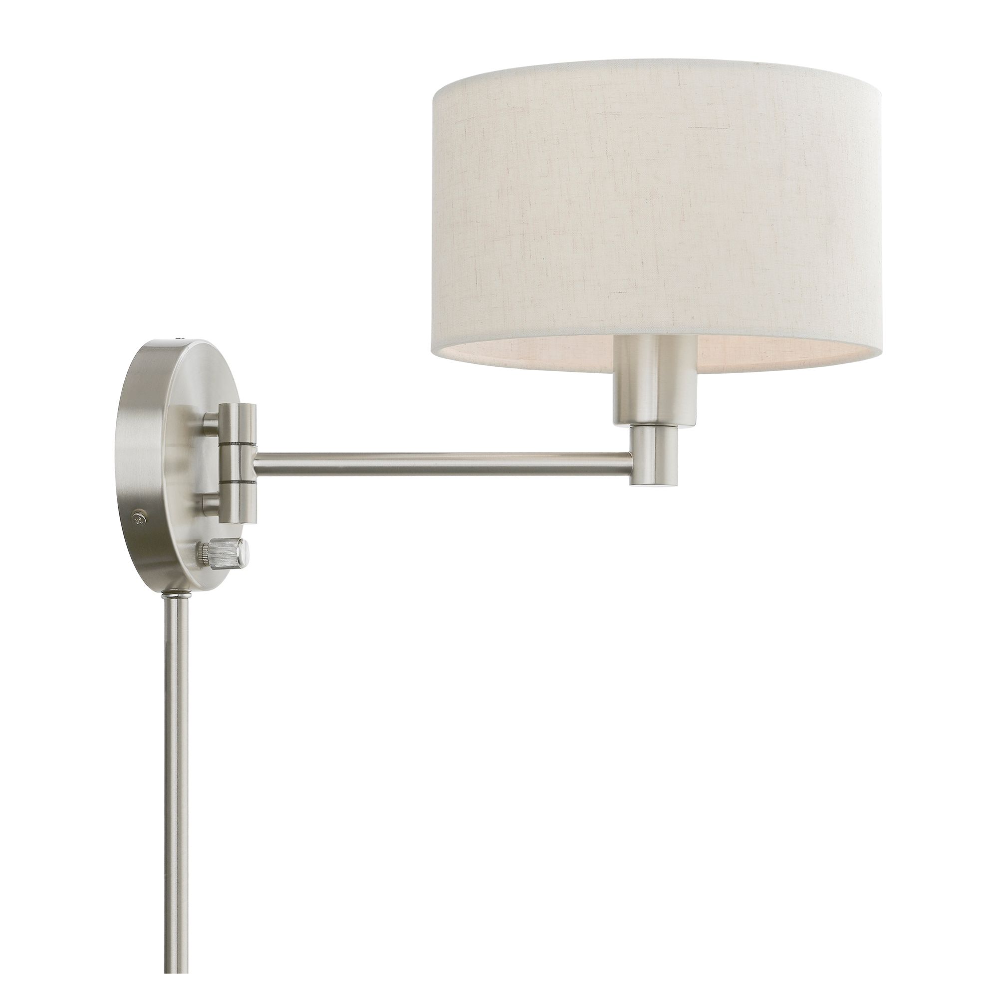 1 Light Brushed Nickel Swing Arm Wall Lamp