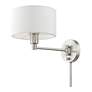 Thumbnail4 of 1 Light Brushed Nickel Swing Arm Wall Lamp more views
