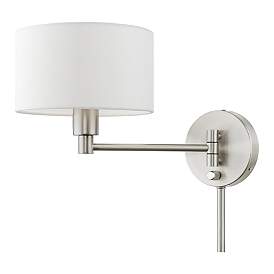 Image5 of 1 Light Brushed Nickel Swing Arm Wall Lamp more views
