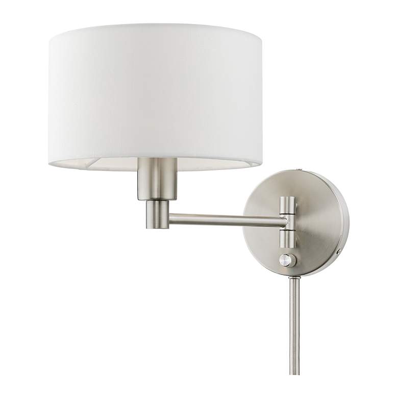 Image 6 1 Light Brushed Nickel Swing Arm Wall Lamp more views
