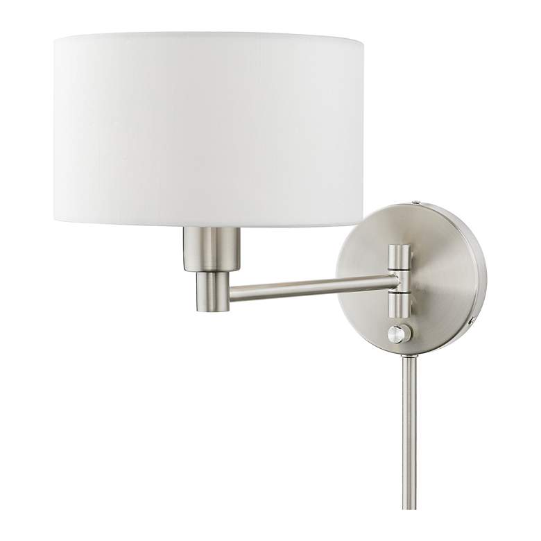 Image 7 1 Light Brushed Nickel Swing Arm Wall Lamp more views