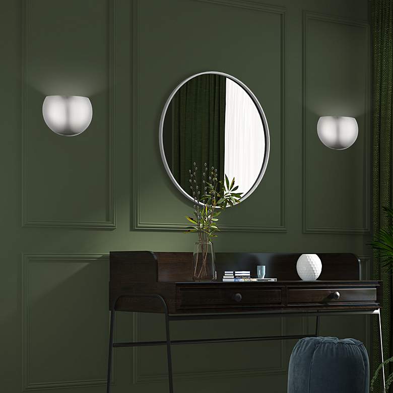 Image 7 1 Light Brushed Nickel Wall Sconce more views