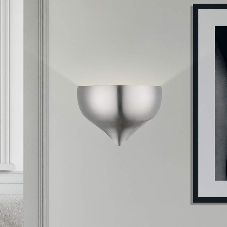 Image 1 1 Light Brushed Nickel Wall Sconce