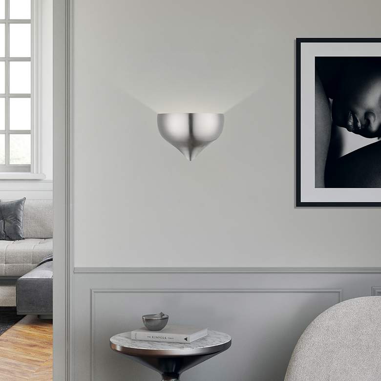 Image 7 1 Light Brushed Nickel Wall Sconce more views