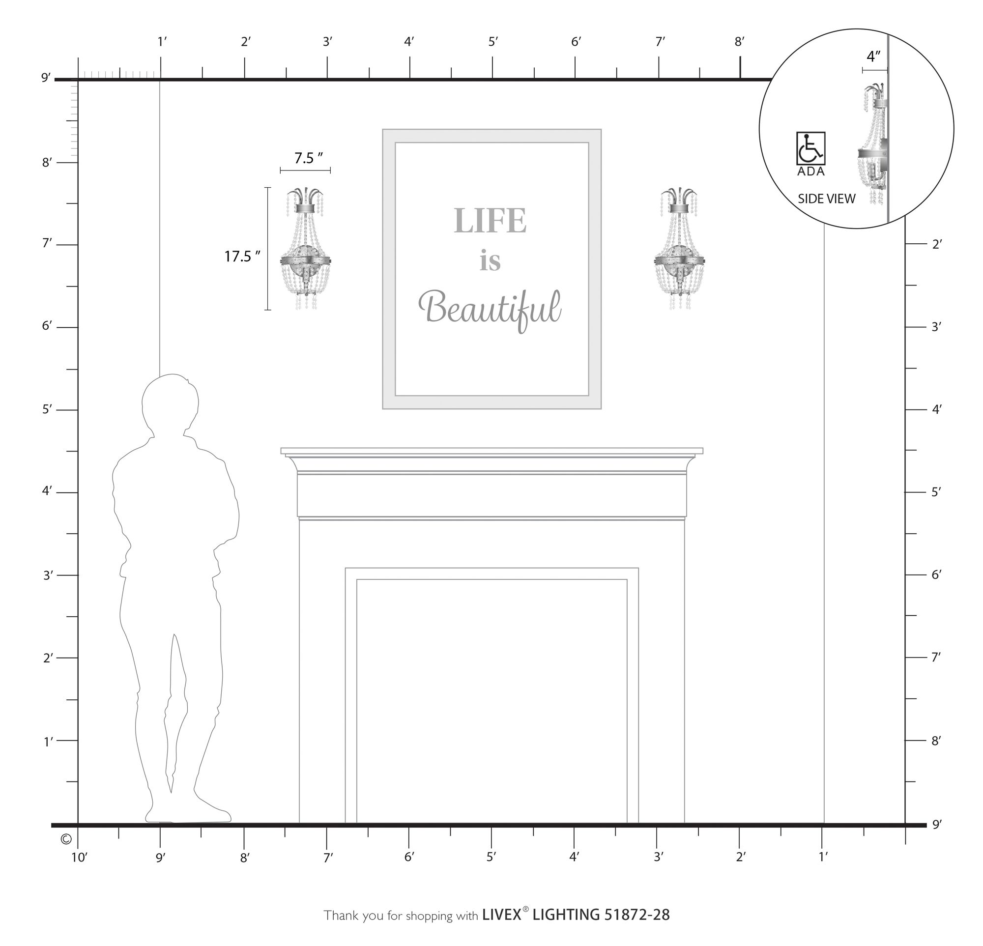 1 Light Brushed Nickel Wall Sconce