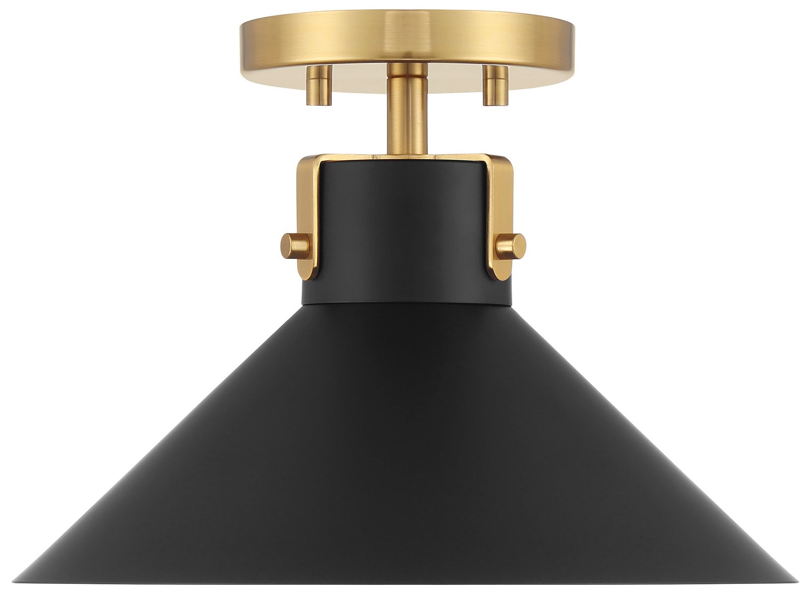 Image 3 1-Light Ceiling Light in Matte Black and Natural Brass more views