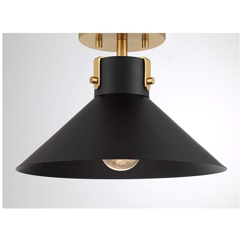 Image 5 1-Light Ceiling Light in Matte Black and Natural Brass more views