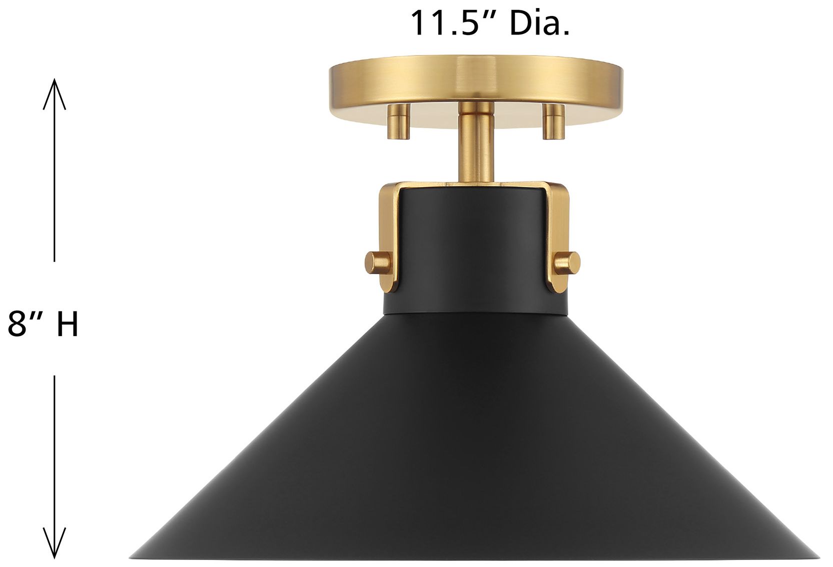 Image 6 1-Light Ceiling Light in Matte Black and Natural Brass more views