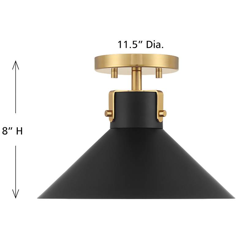 Image 6 1-Light Ceiling Light in Matte Black and Natural Brass more views