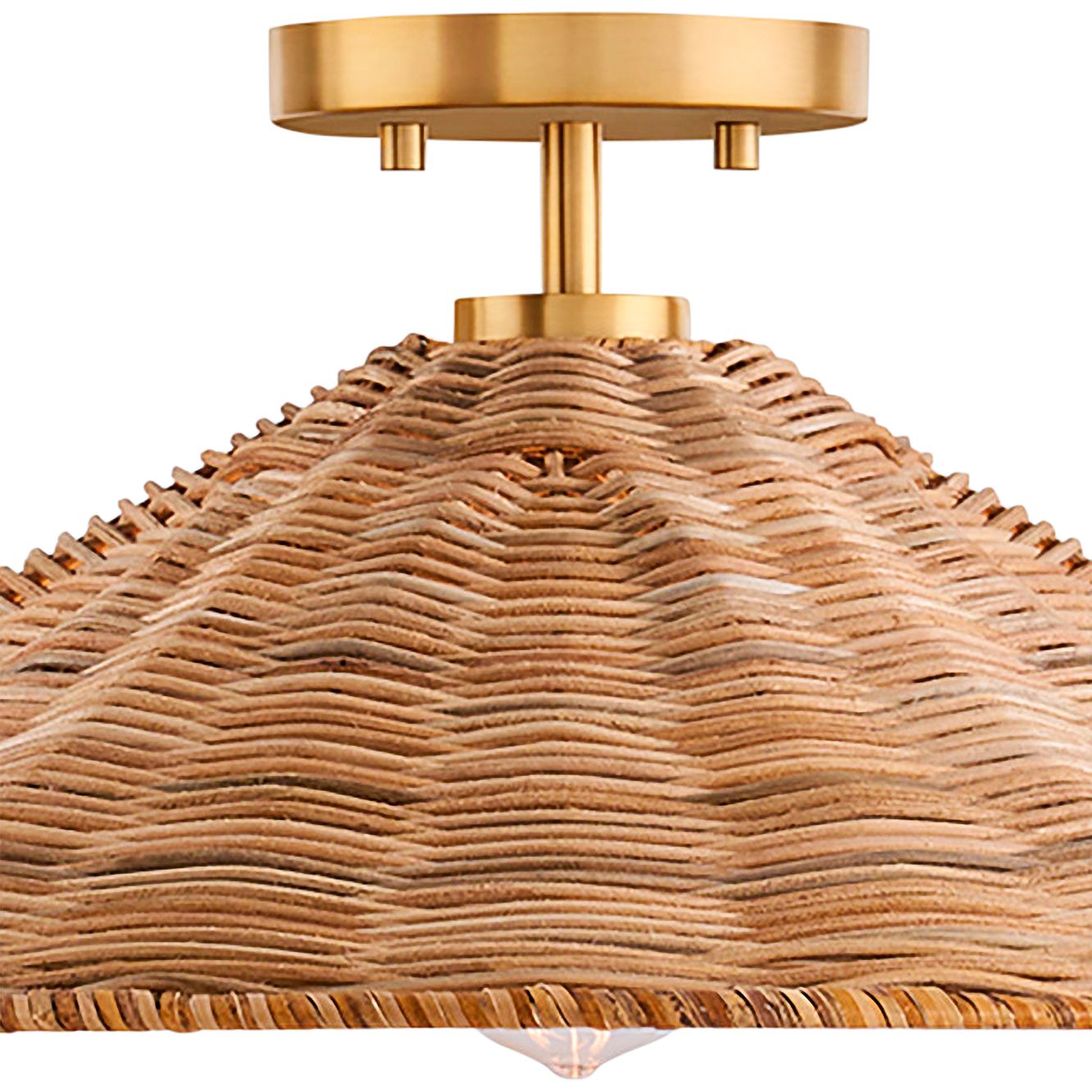 Image 2 1-Light Ceiling Light in Natural Brass more views