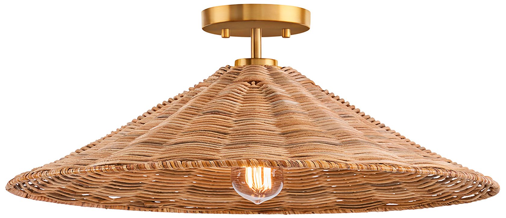 Image 4 1-Light Ceiling Light in Natural Brass more views