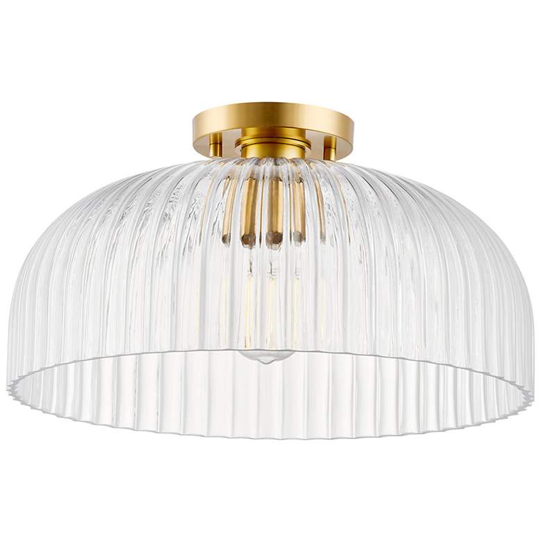 Image 4 1-Light Ceiling Light in Natural Brass more views