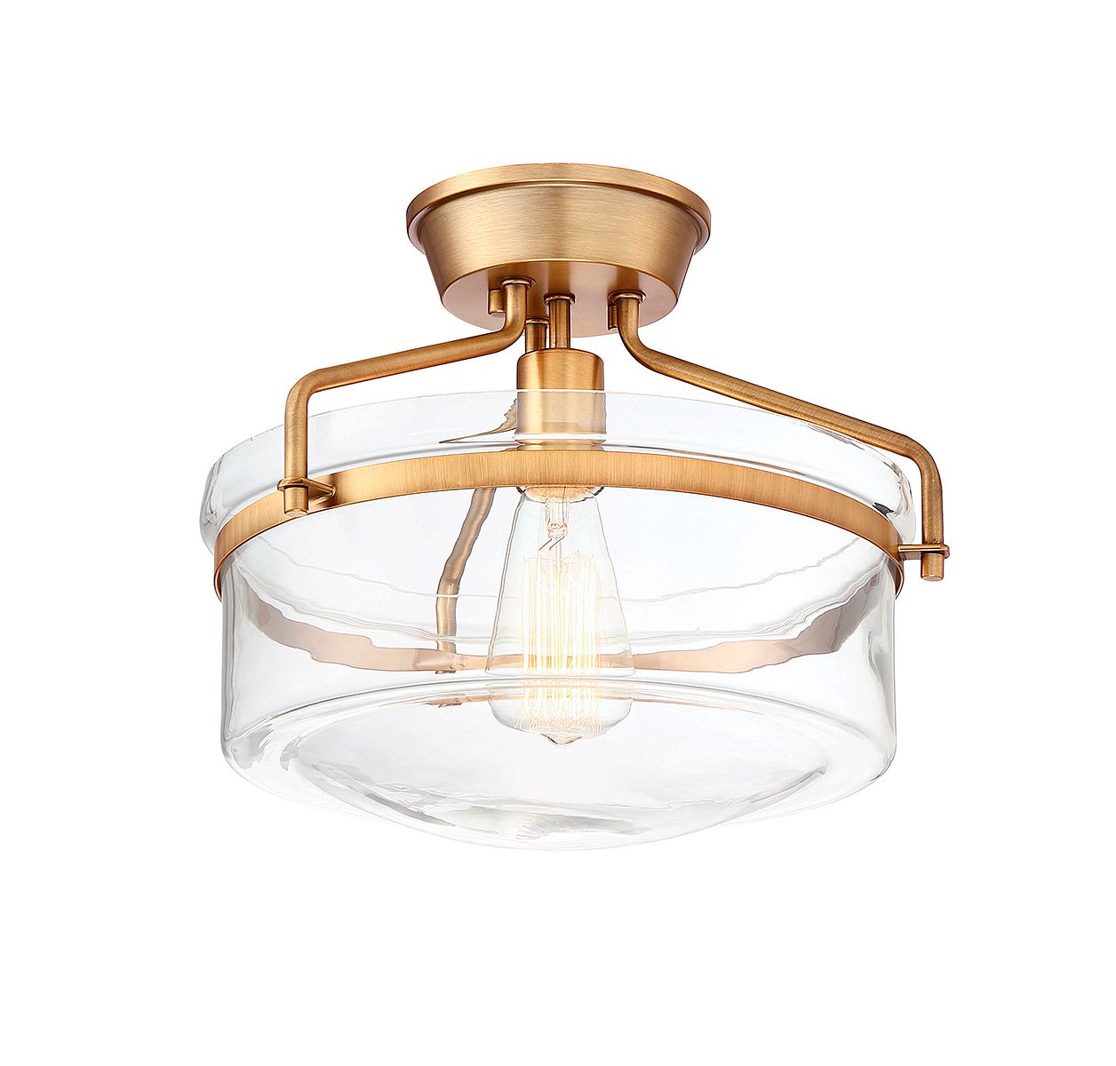 Image 3 1-Light Ceiling Light in Natural Brass more views