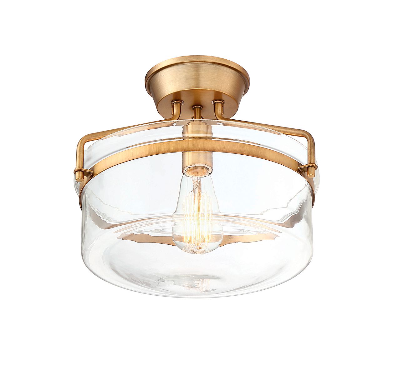 Image 4 1-Light Ceiling Light in Natural Brass more views
