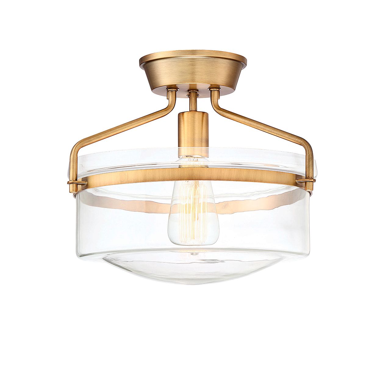 Image 5 1-Light Ceiling Light in Natural Brass more views