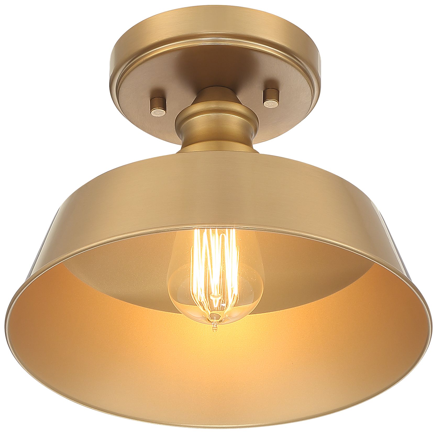 Image 4 1-Light Ceiling Light in Natural Brass more views
