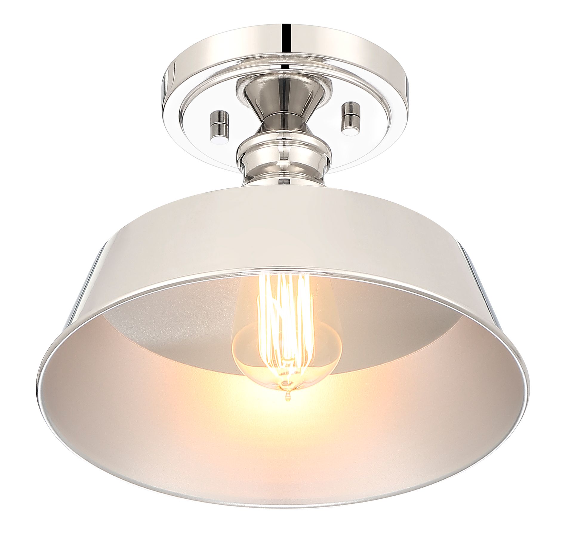 Image 4 1-Light Ceiling Light in Polished Nickel more views