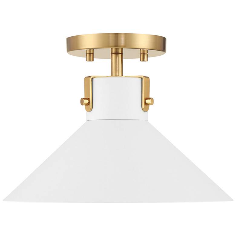 Image 3 1-Light Ceiling Light in White and Natural Brass more views