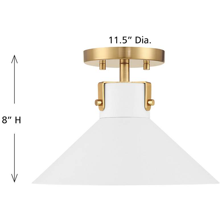 Image 6 1-Light Ceiling Light in White and Natural Brass more views