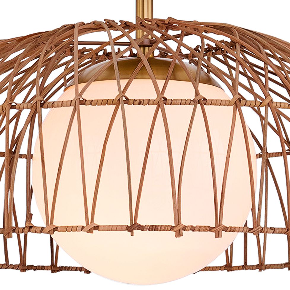 Image 3 1-Light Convertible Pendant or Semi-Flush in Natural Brass more views