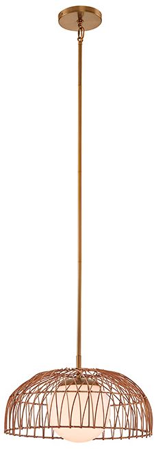 Image 7 1-Light Convertible Pendant or Semi-Flush in Natural Brass more views