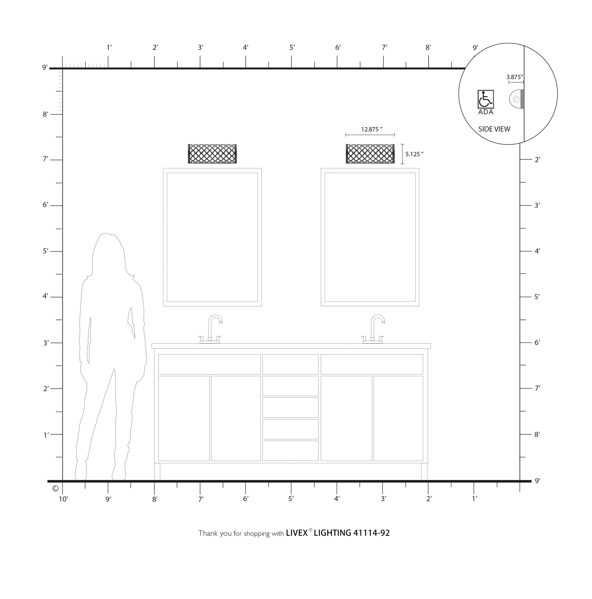 1 Light English Bronze ADA Wall Sconce