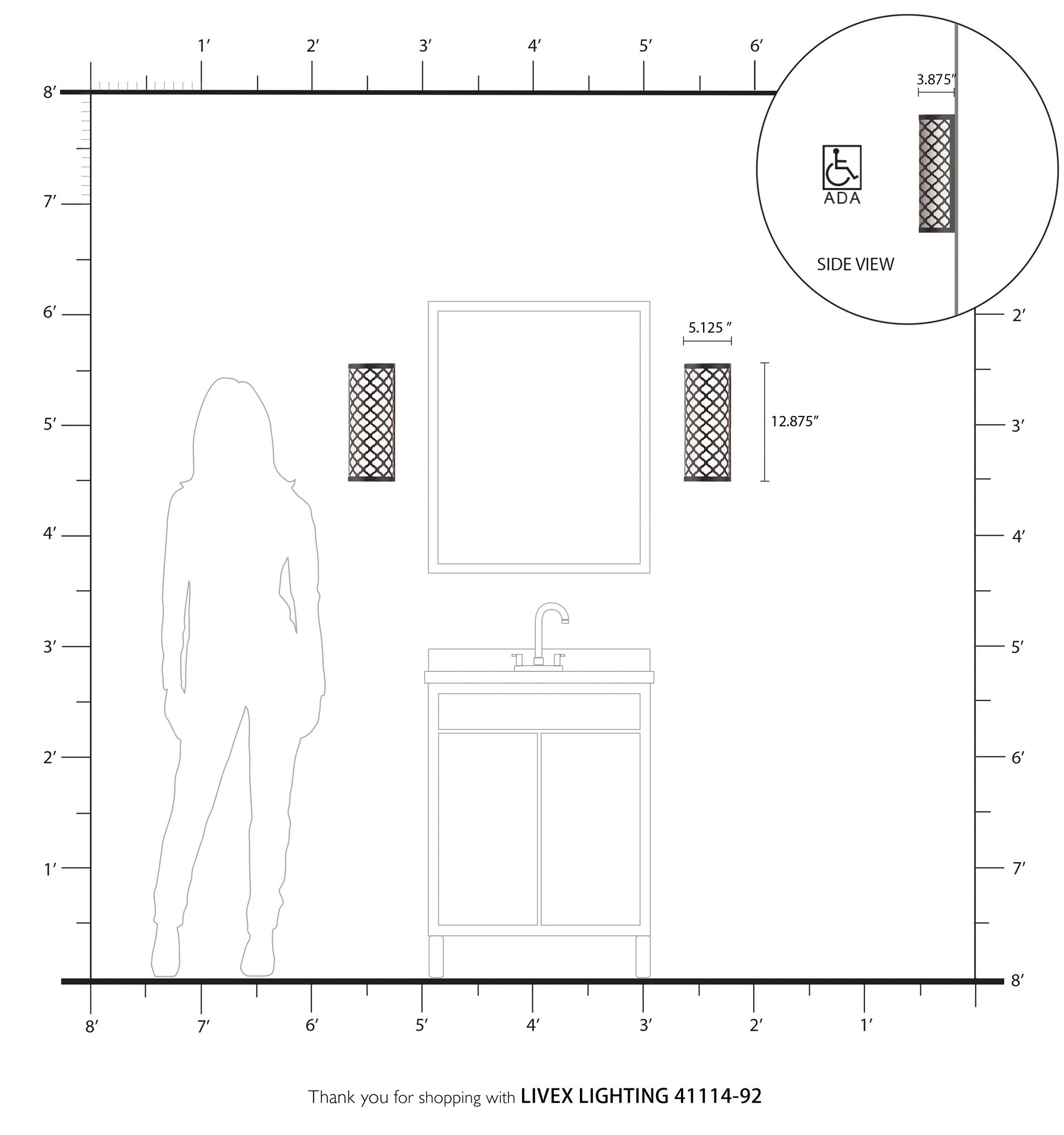1 Light English Bronze ADA Wall Sconce