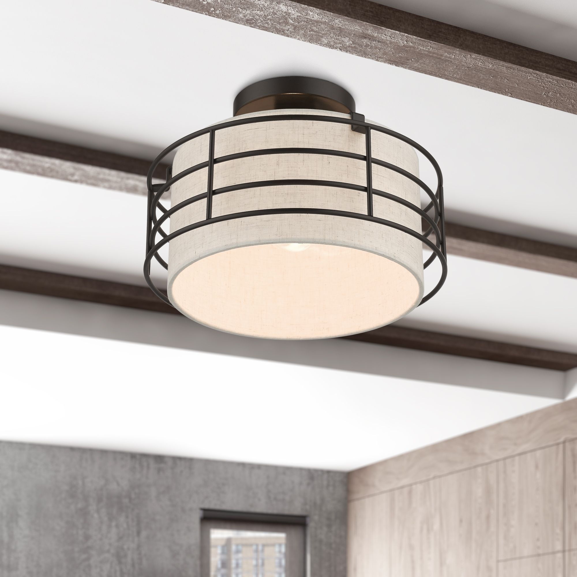 1 Light English Bronze Medium Semi-Flush