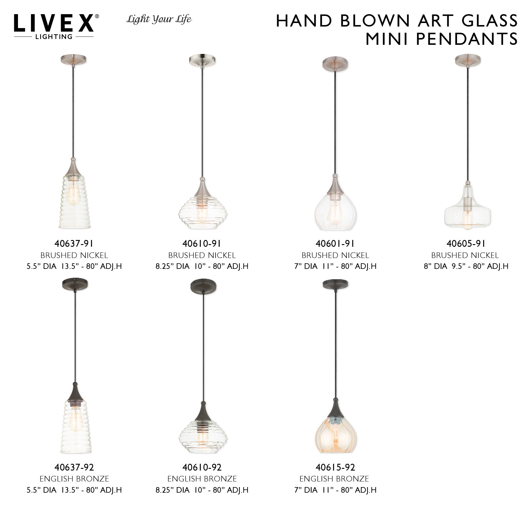 1 Light English Bronze Mini Pendant