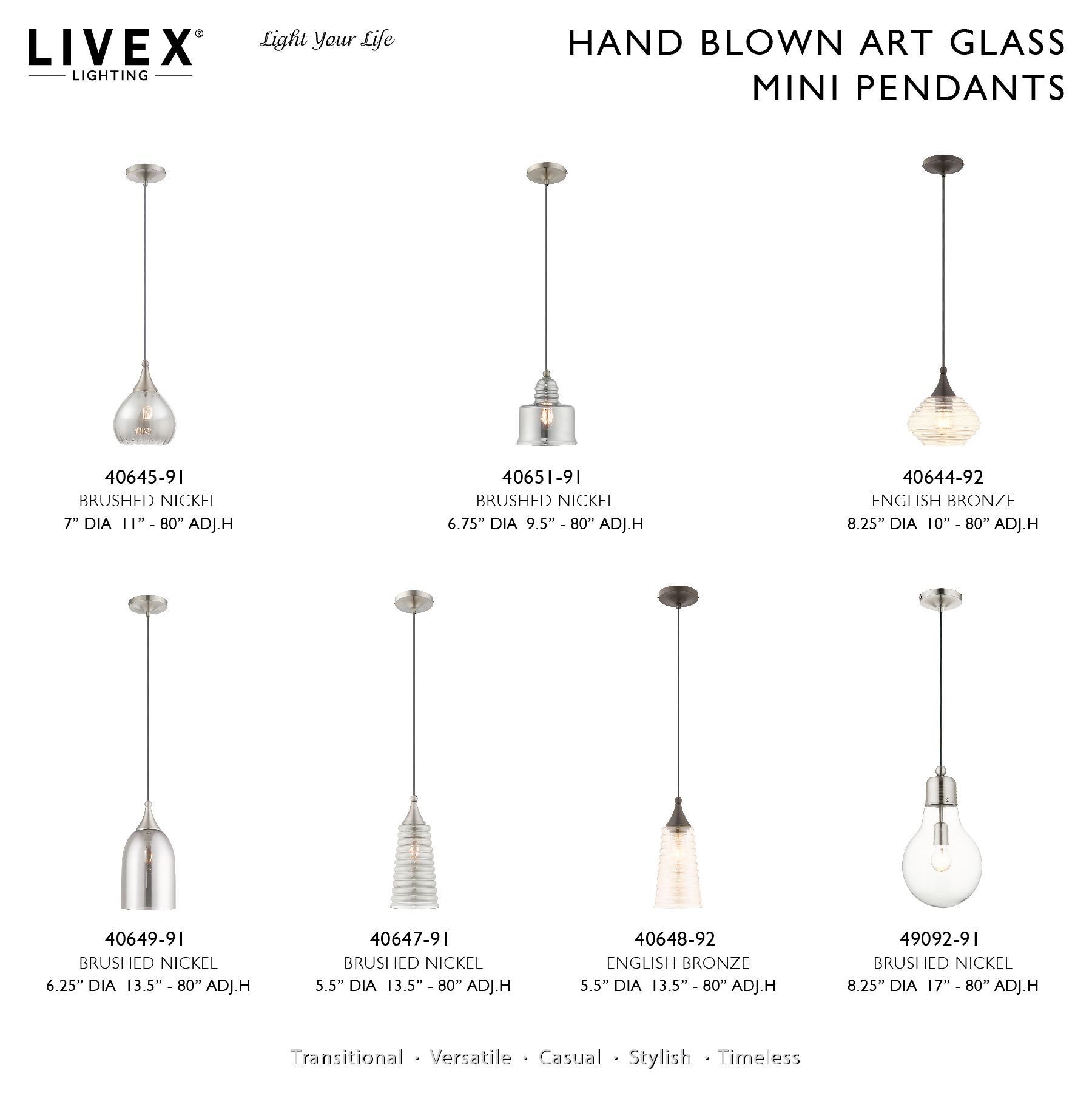 1 Light English Bronze Mini Pendant