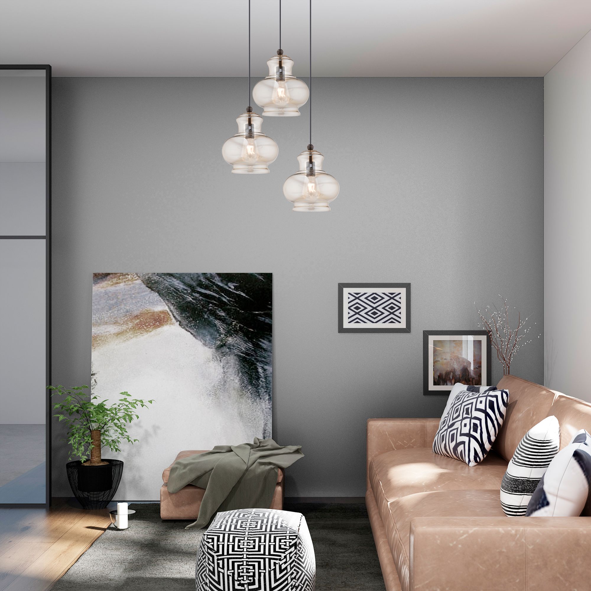 1 Light English Bronze Mini Pendant