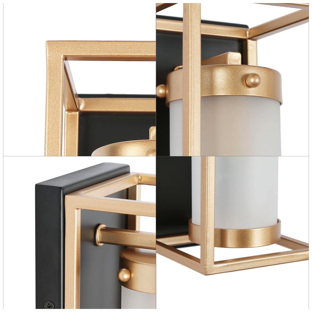 Image 4 1-Light Gold and Brass Glass Wall Sconce more views